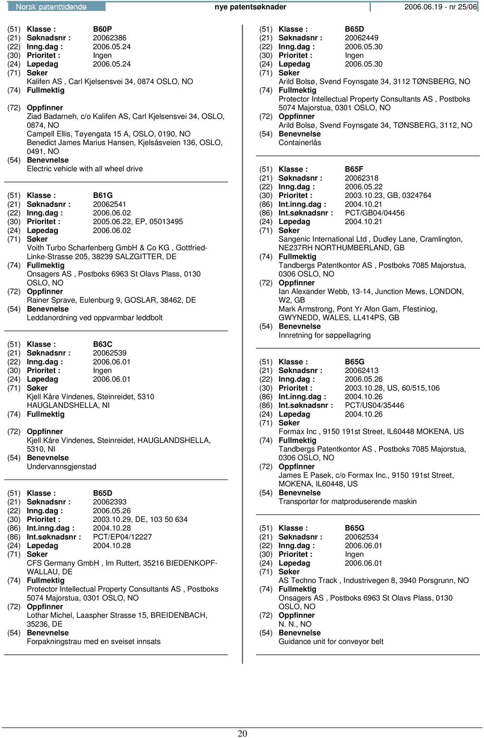 24 Kalifen AS, Carl Kjelsensvei 34, 0874 Ziad Badarneh, c/o Kalifen AS, Carl Kjelsensvei 34, OSLO, 0874, Campell Ellis, Tøyengata 15 A, OSLO, 0190, Benedict James Marius Hansen, Kjelsåsveien 136,