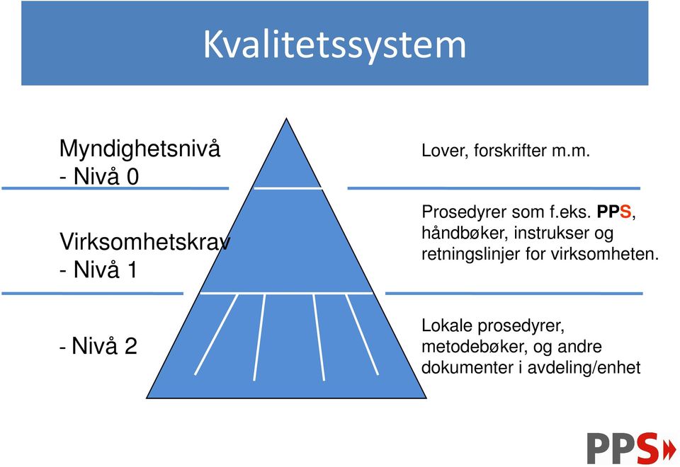 PPS, håndbøker, instrukser og retningslinjer for virksomheten.