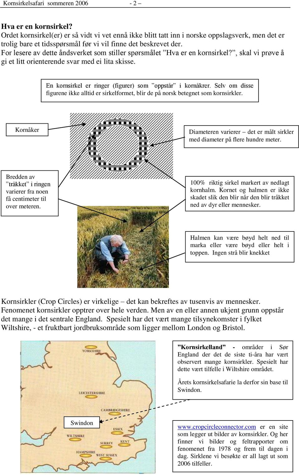 For lesere av dette åndsverket som stiller spørsmålet Hva er en kornsirkel?, skal vi prøve å gi et litt orienterende svar med ei lita skisse. En kornsirkel er ringer (figurer) som oppstår i kornåkrer.