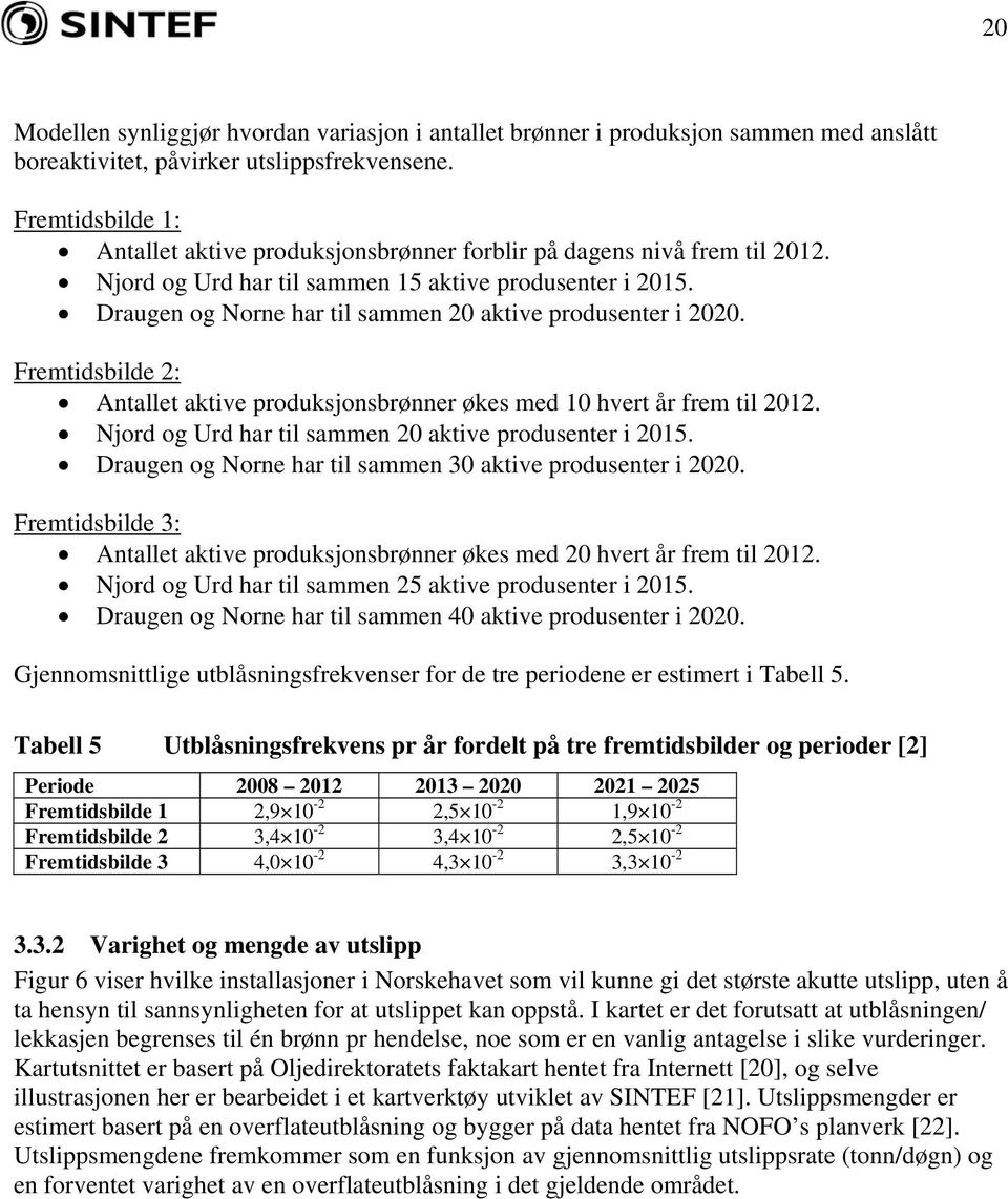 Draugen og Norne har til sammen 20 aktive produsenter i 2020. Fremtidsbilde 2: Antallet aktive produksjonsbrønner økes med 10 hvert år frem til 2012.