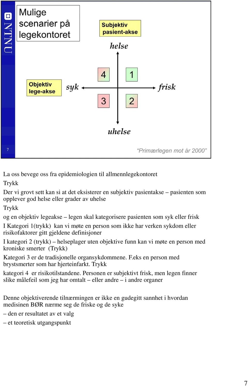 definisjoner dfiij I kategori 2 (trykk) helseplager uten objektive funn kan vi møte en person med kroniske smerter (Trykk) Kategori 3 er de tradisjonelle organsykdommene. F.