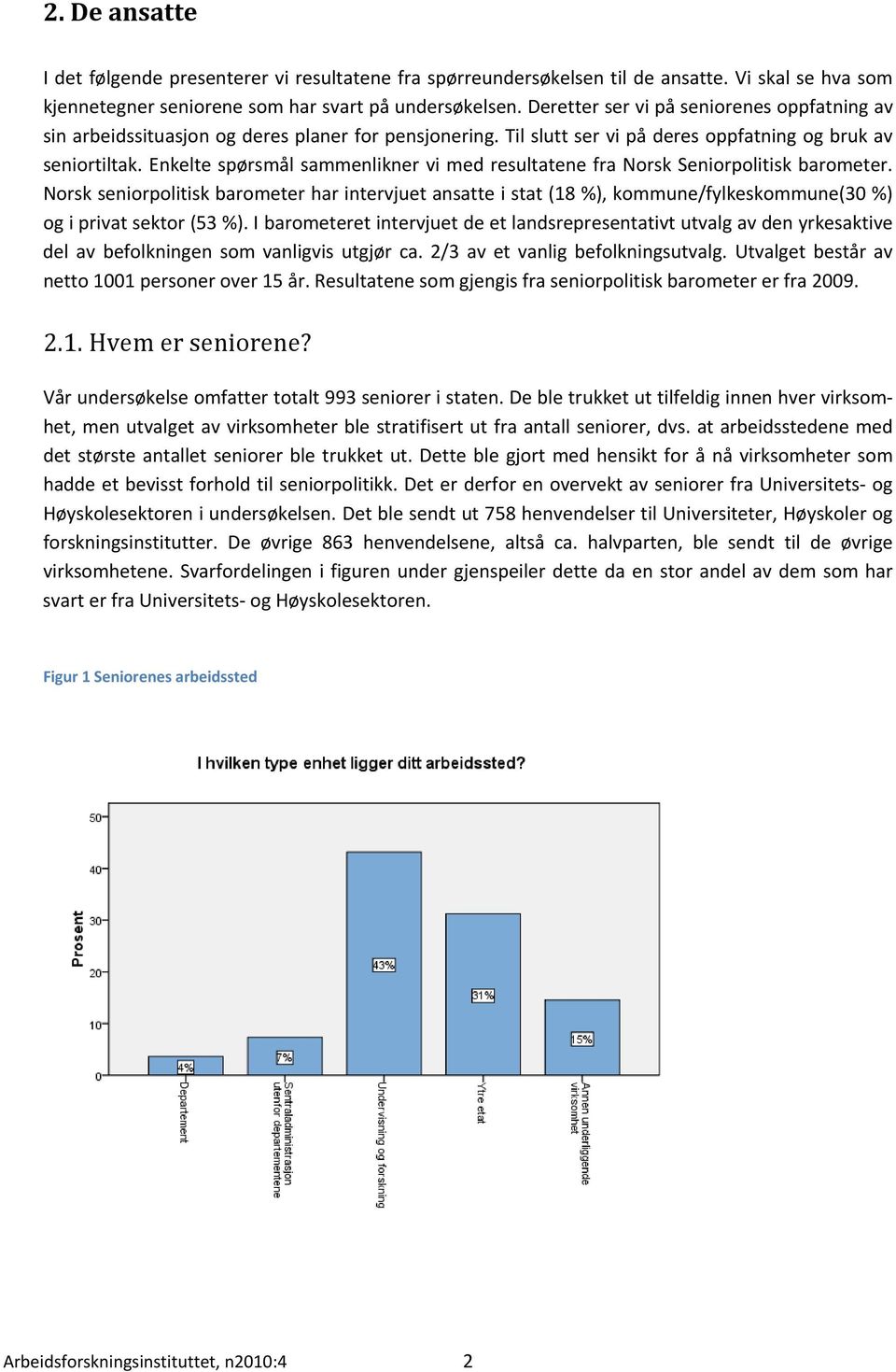 Enkelte spørsmål sammenlikner vi med resultatene fra Norsk Seniorpolitisk barometer.