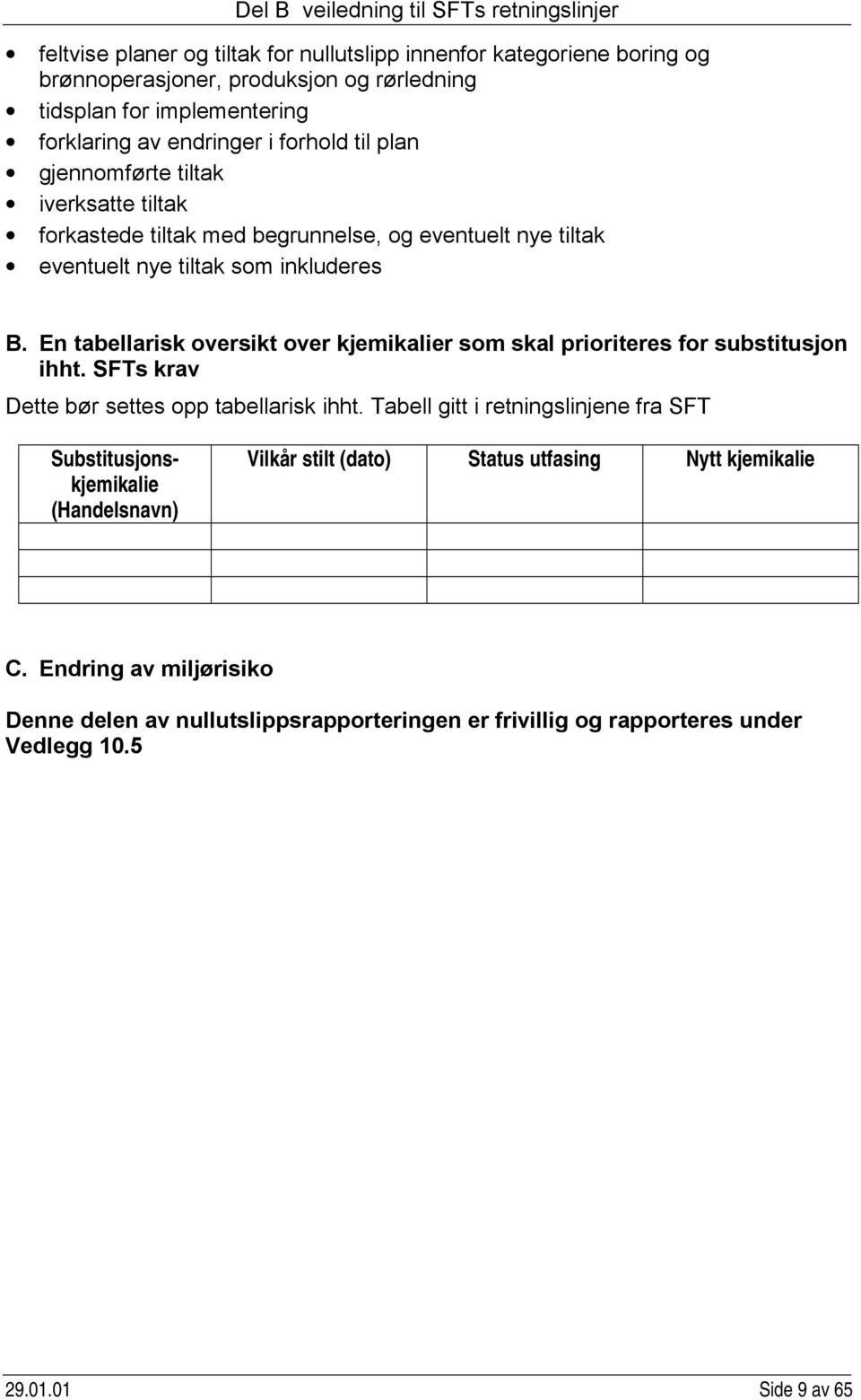 En tabellarisk oversikt over kjemikalier som skal prioriteres for substitusjon ihht. SFTs krav Dette bør settes opp tabellarisk ihht.