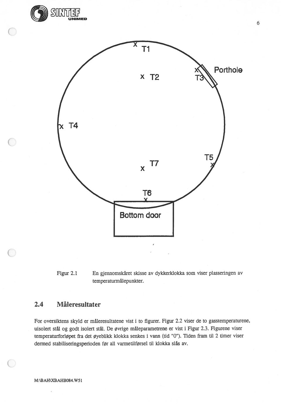 2 viser de to gasstemperaturene, uisolert stål og godt isolert stål. De øvrige måieparametrene er vist i Figur 2.3.