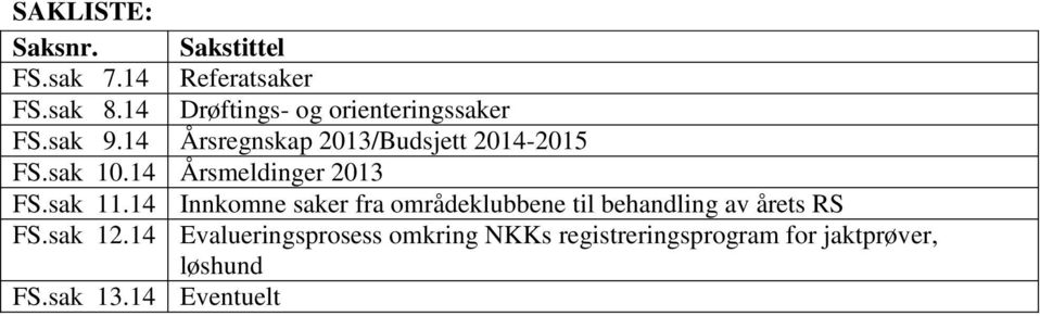 sak 10.14 Årsmeldinger 2013 FS.sak 11.