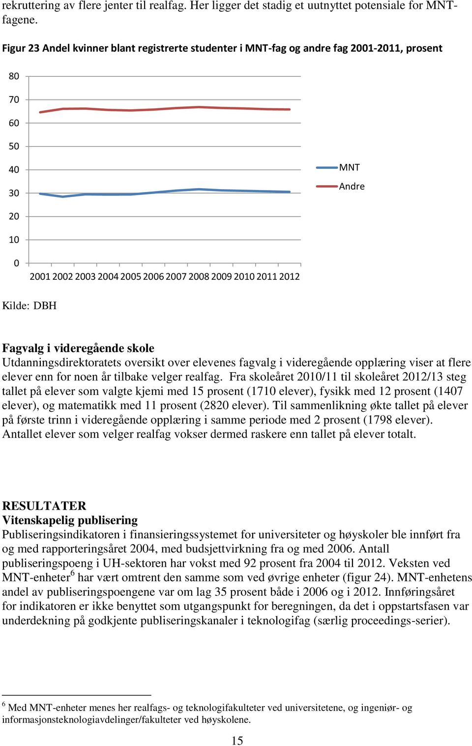 Utdanningsdirektoratets oversikt over elevenes fagvalg i videregående opplæring viser at flere elever enn for noen år tilbake velger realfag.