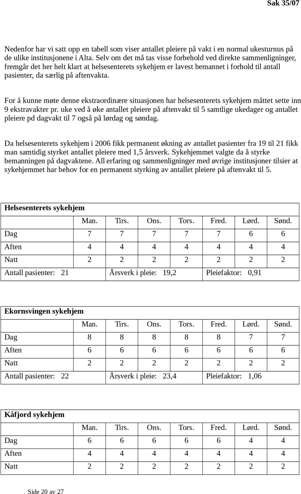 For å kunne møte denne ekstraordinære situasjonen har helsesenterets sykehjem måttet sette inn 9 ekstravakter pr.