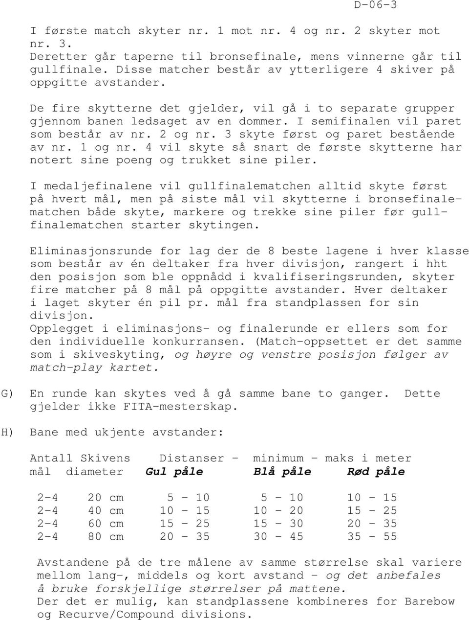 I semifinalen vil paret som består av nr. 2 og nr. 3 skyte først og paret bestående av nr. 1 og nr. 4 vil skyte så snart de første skytterne har notert sine poeng og trukket sine piler.