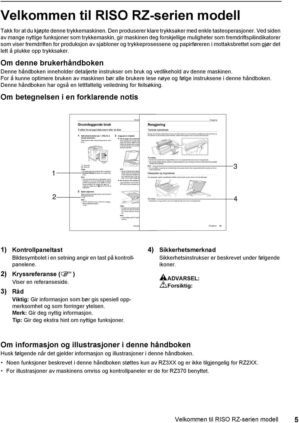 papirføreren i mottaksbrettet som gjør det lett å plukke opp trykksaker. Om denne brukerhåndboken Denne håndboken inneholder detaljerte instrukser om bruk og vedlikehold av denne maskinen.