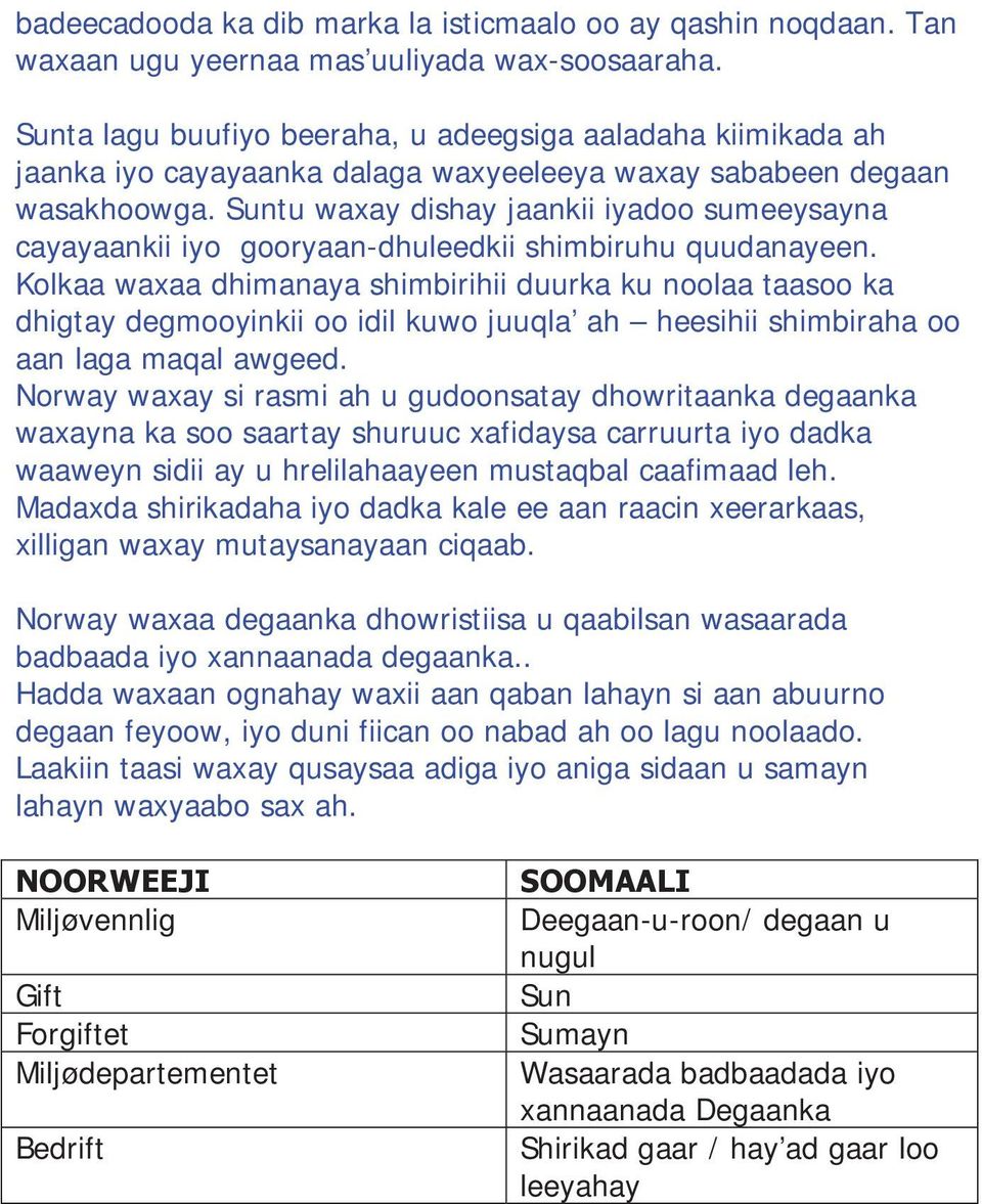 Suntu waxay dishay jaankii iyadoo sumeeysayna cayayaankii iyo gooryaan-dhuleedkii shimbiruhu quudanayeen.