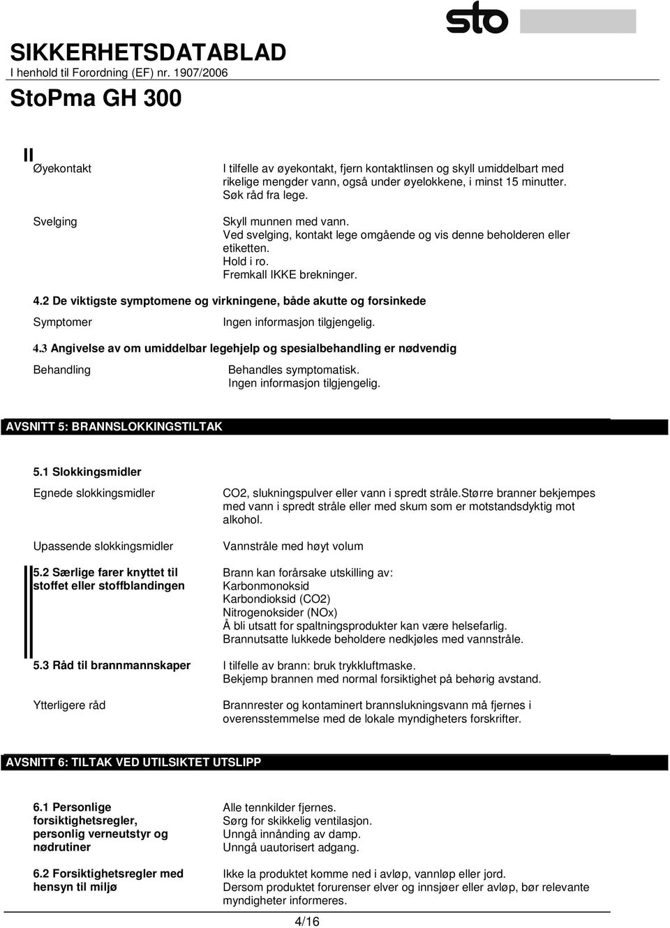 2 De viktigste symptomene og virkningene, både akutte og forsinkede Symptomer Ingen informasjon tilgjengelig. 4.