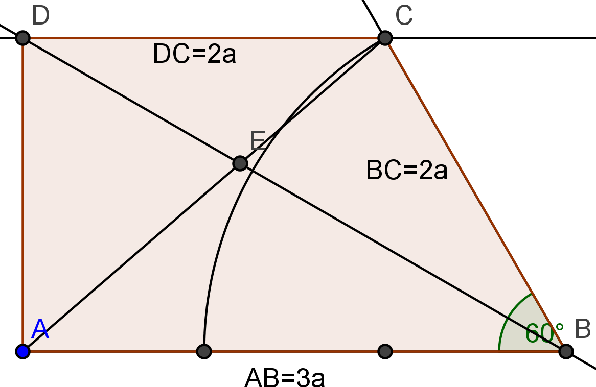 til oppgver...4. Mi 00, oppgve Et linjestykke er gitt.. I et trpes ABCD er AB og CD de prllelle sidene, og AB, BC, ABC 60. Digonlen BD deler digonlen AC i forholdet :.. Konstruer trpeset.