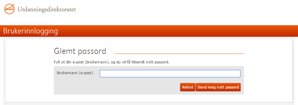 Glemt passord Klikk på linken «Logg inn via UBAS» og deretter «Få tilsendt nytt passord» dersom du har glemt passordet.