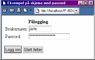 Skjemaer i HTML Eksemplet vårt blir da slik: <body> <form action="http://stud-vevtjener/kursform.