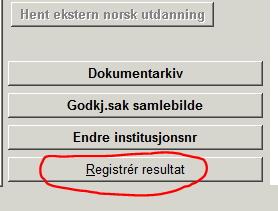 b) Uten Resultatutveksling Legg inn resultater fra karakterutskrift i fanen «Resultater». Legg inn «EMNE» under kategori. «Kode» og «Navn» hentes fra karakterutskrift.