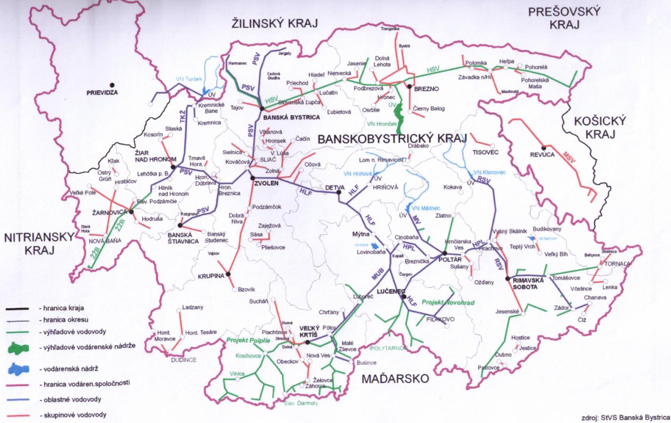 Stredoslovenská vodárenská sústava 2.14.4. ODVÁDZANIE A ZNEŠKODŇOVANIE ODPADOVÝCH VÔD ÚPN VÚC Banskobystrický kraj (r. 1998) - str. 398 ÚPN VÚC Banskobystrický kraj- Zmeny a doplnky (r.2004)- str.