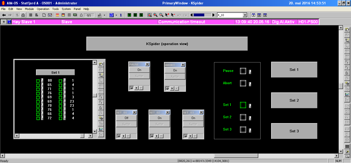 Brukermanual 6 AIM RCU510 kobles sammen med Operatørstasjon og Modbus RT232. Modbus utgangen kobles videre med Raspberry Pi. På operatørstasjonen kjører operatøren Loopsim VMware Player.