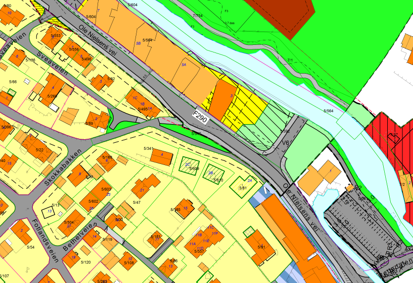 Utsnitt fra reg.plan-base Gnr.5 bnr.81 Skokkabk.