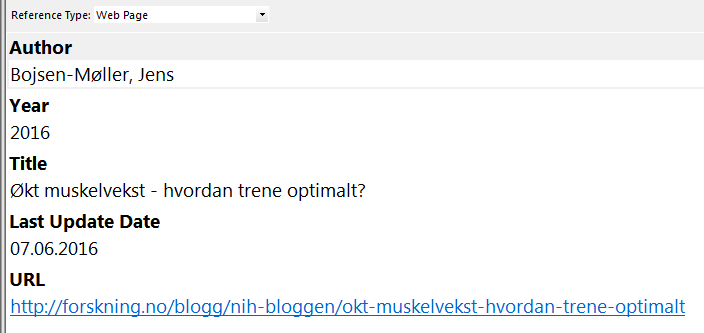 Eksempel i litteraturlisten: Andersen, P. L., & Bakken, A. (2015). Ung i Oslo 2015 (NOVA Rapport 8/15). Retrieved from http://www.hioa.