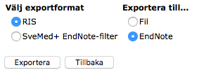 Svemed+ 1. Last ned Importfilter a. Klikk på filen b. Åpne filen via Endnote programmet c. I EndNote, lagre: File - Save As > angi så filnavnet Svemed d. Lukk bildet 2. Søk i Svemed a.
