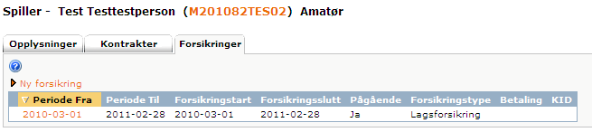 3. Brukeren må velge Forsikringsperiode fra drop down 4. Det er mulig å angi Startdato og Sluttdato for forsikringen.