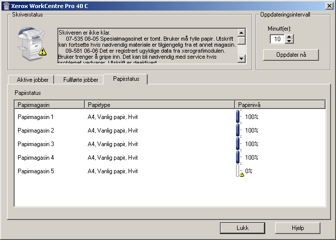 Om toveisdrivere Hvis du har et TCP/IP-nettverk, kan skriverdrivere for Windows 2000/XP/Server 2003 støtte -toveiskommunikasjon. Da kan skriverdriveren kommunisere med skriveren via nettverket.