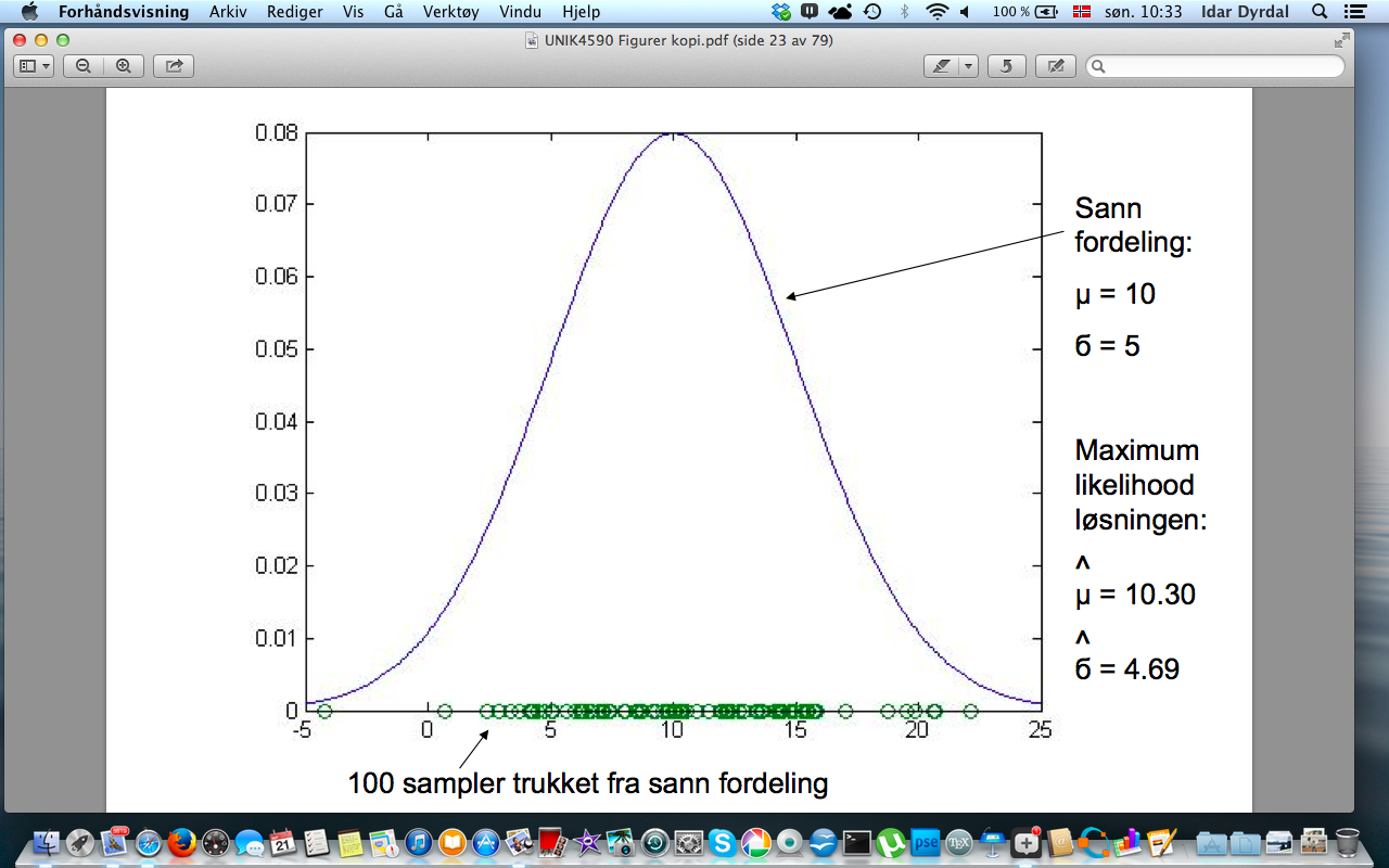 Bayesisk estimering - eksempler Eksempel -