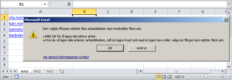 Filformat Filen som skal lastes opp må være lagret i formatet CSV (semikolondelt).