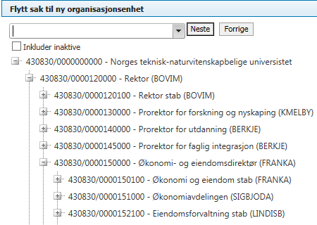 Flytt sak til ny organisasjonsenhet Det er