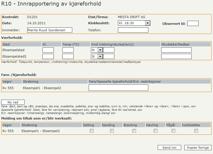 Appendix A - Innrapportering av R-skjema