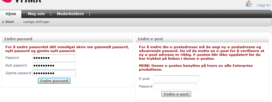 Du skal trykke på send-knappen. Systemet vil då generere eit nytt passord som du får tilsendt i ein ny e-post. Denne inneheld nytt passord og brukarnamn.