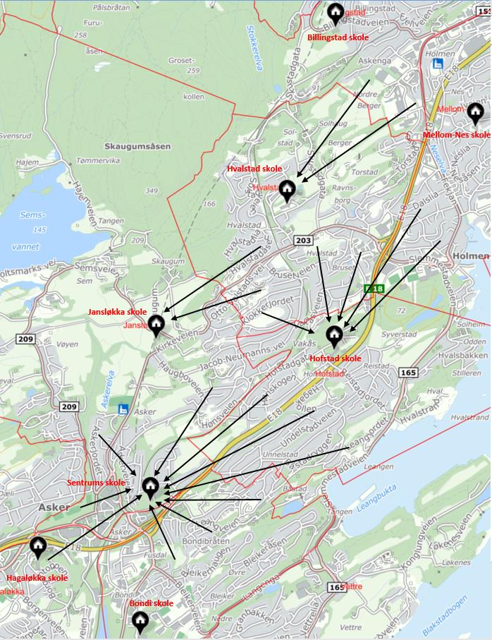 Andre mulige strategiske grep for å løse kapasitetssituasjonen ved barneskolene er å bygge paviljonger eller å utvide eksisterende skolebygg.