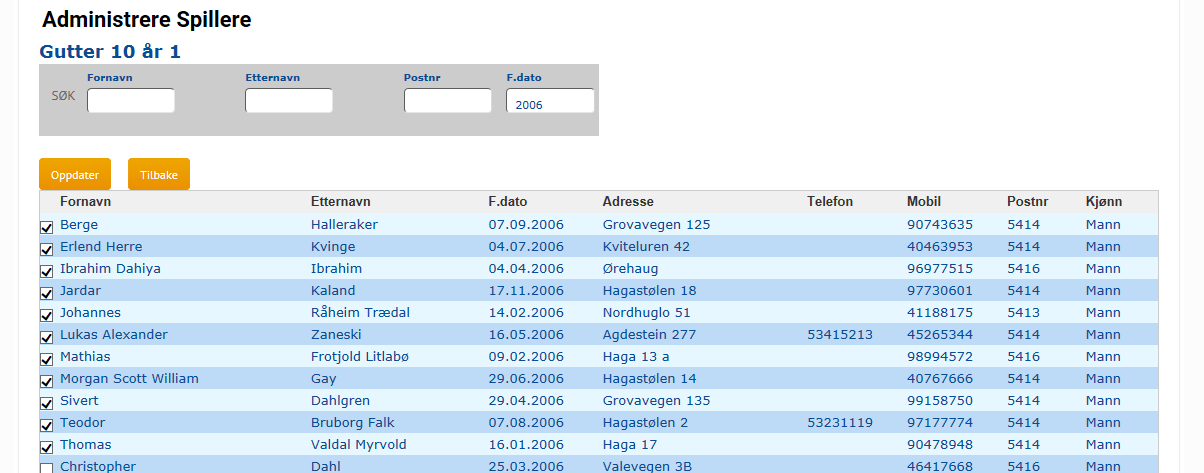 Endre kontakt Info Adressa er viktig ifm kontingent.