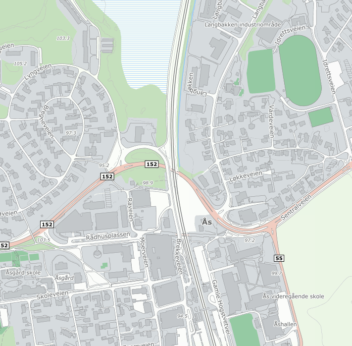 TRAFIKKSIKKERHETSVURDERING - SVAR TIL HTM - VEDLEGG 23 Figur 21: Potensielle skoleveier for Åsgård skoleelever og viktige krysspunkter (kilde: kommunekart.