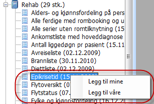 1 Rapportmodulen Du finner rapportmodulen i Extensor under «Fellesadm.» eller «Pasientadm.» på venstre side av hovedvinduet. Rapportmodulen åpner seg i et eget vindu.