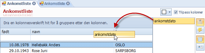 1.2.2.1 Gruppering på flere kolonner En rapport kan bli gruppert på flere enn en kolonne.