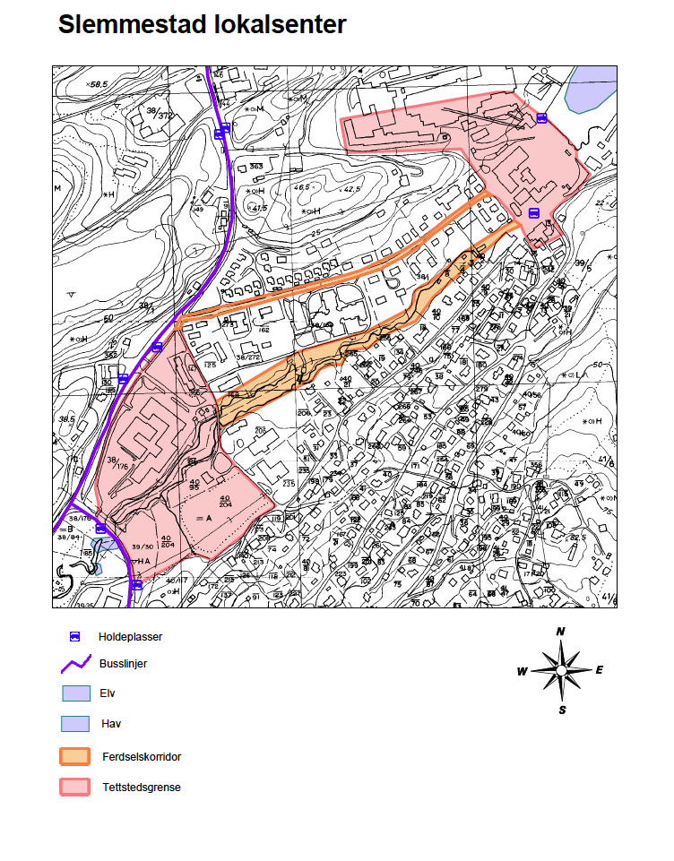 Figur 4: Utsnitt av sentrumsavgrensninger, Fylkesdelplan for handel-, service og senterstruktur (kilde: Buskerud fylkeskommune) 3.2.