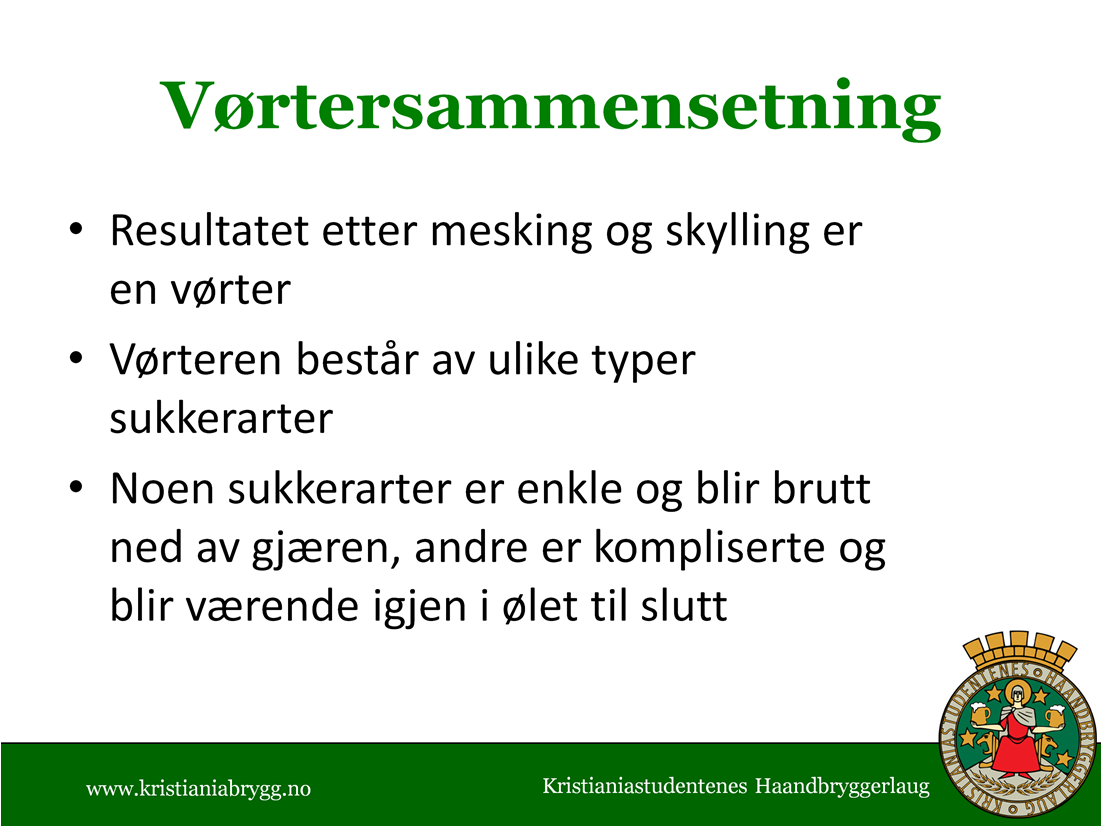 Hva kan påvirke vørtersammensetningen: