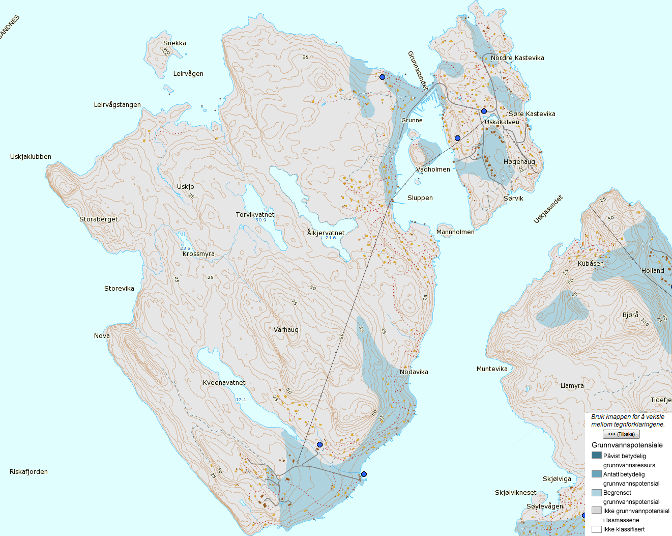 dekkes med ønsket mengde og kvalitet med lokal forsyning, men det synes lite aktuelt med større fellesanlegg, så dette må vurderes nærmere for hvert delområde.