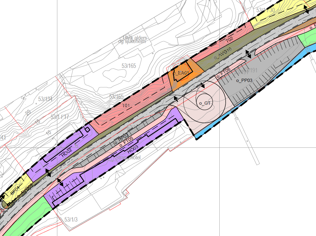 Side 16 Figur 14: Utsnitt frå reguleringsplanen som syner offentlege parkeringsplassar.