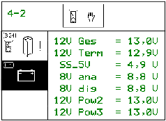 Pos: 20.108 /BA/---------------Seitenumbruch---------------- @ 0\mod_1196175311226_0.doc @ 4169 @ @ 1 KRONE kontrollterminal Gamma Diagnose forsyningsspenning Fig.