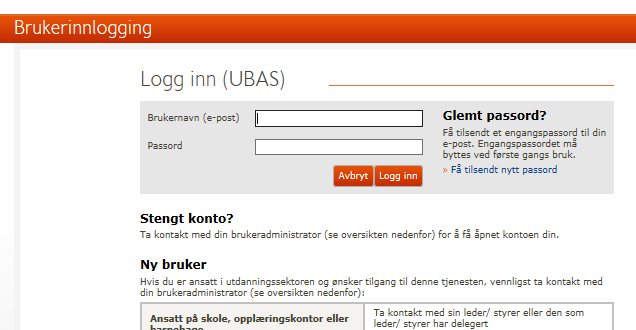 Utdanningsdirektoratet Brukeradministrasjon (UBAS):