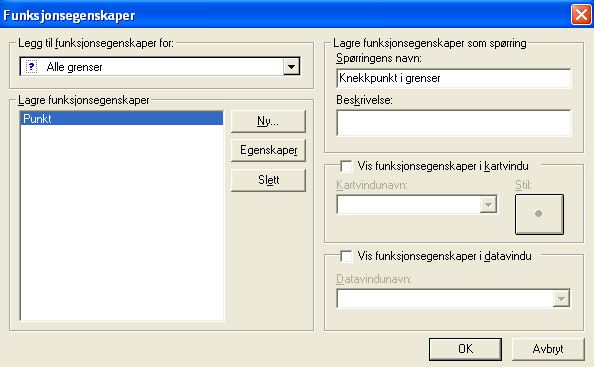 Gi Funksjonsegenskapsnavn Punkt. Lag Uttrykk: Velg Kategori - Geometri, Funksjoner POINTS og Egenskaper - InputGeometri.