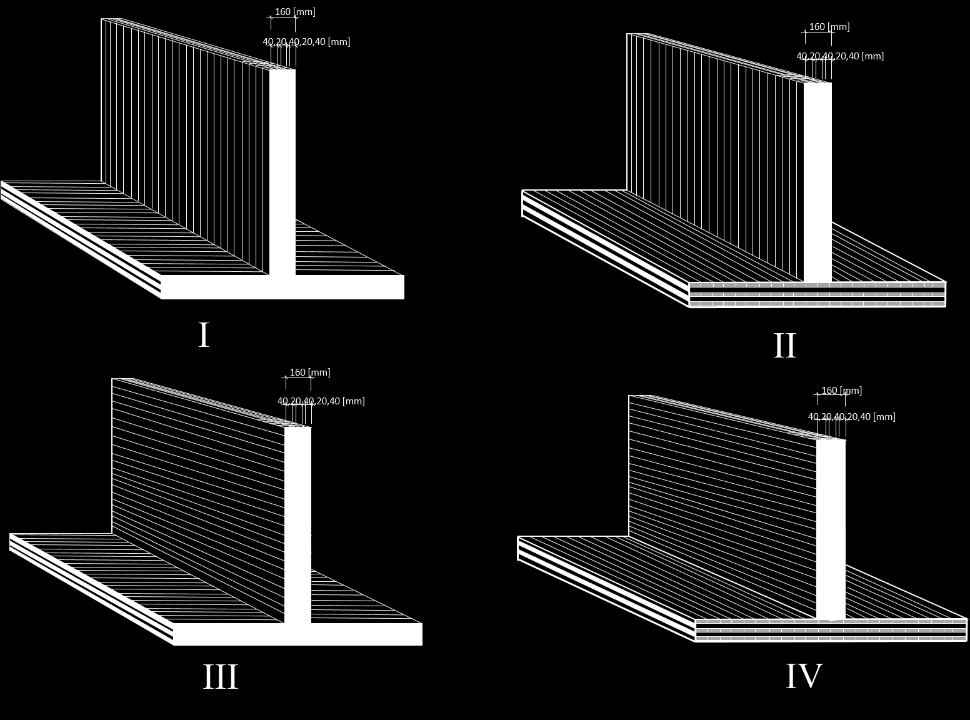 Figur 4-2: Illustrasjon av kontaktflaten mellom vegg og dekke til venstre og valgt vegg i plantegning til høyre. 4.1 Metode for beregning av friksjonskoeffisienter Med utgangspunkt i en konkret vegg i massivtrebygget i Ås er det laget fire ulike modeller (Figur 4-3).