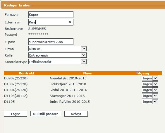 1.2.3 Del II - For Statens vegvesen 45 Support Under menyvalget Administrasjon - Support ligger det linker som benyttes til innrapportering av feil i systemet og endringsønsker.