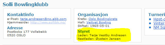 8. Ferdig Nå har vi sett på både innmeldt og utmeldt av styremedlemmer. Når listen din er korrekt kan du gå på detaljsiden til klubben din og se styrevervet listet opp og sortert.