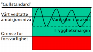 Figur 8, Vedtatt faglig ambisjonsnivå for Sykehuset Telemark HF, Kilde: Sykehuset Telemark HF (2014), Utviklingsplan 2014-2016.