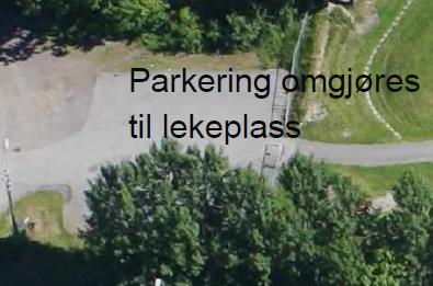 PARKERINGSPLASS SOM UTVIDES Eksisterende parkeringsplass øst for bygget skal utvides. Fjerning del av asfaltert plass.