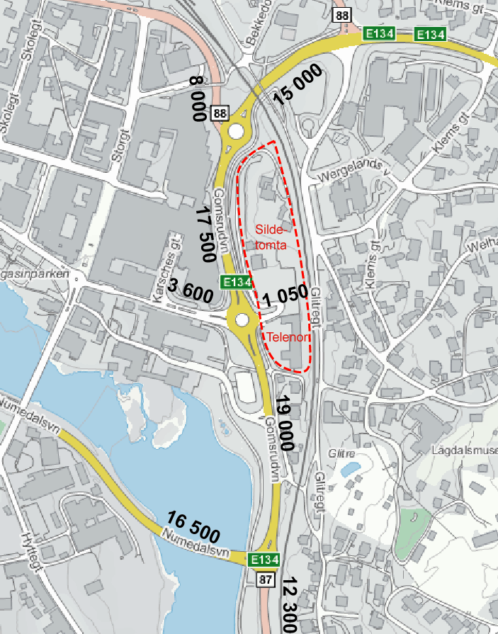 Sildetomta Trafikkanalyse Side 17 Sammenstilling Ved å sammenstille data fra Nasjonal vegdatabank, fra faste maskinelle tellepunkter (Statens vegvesen) samt fra utførte