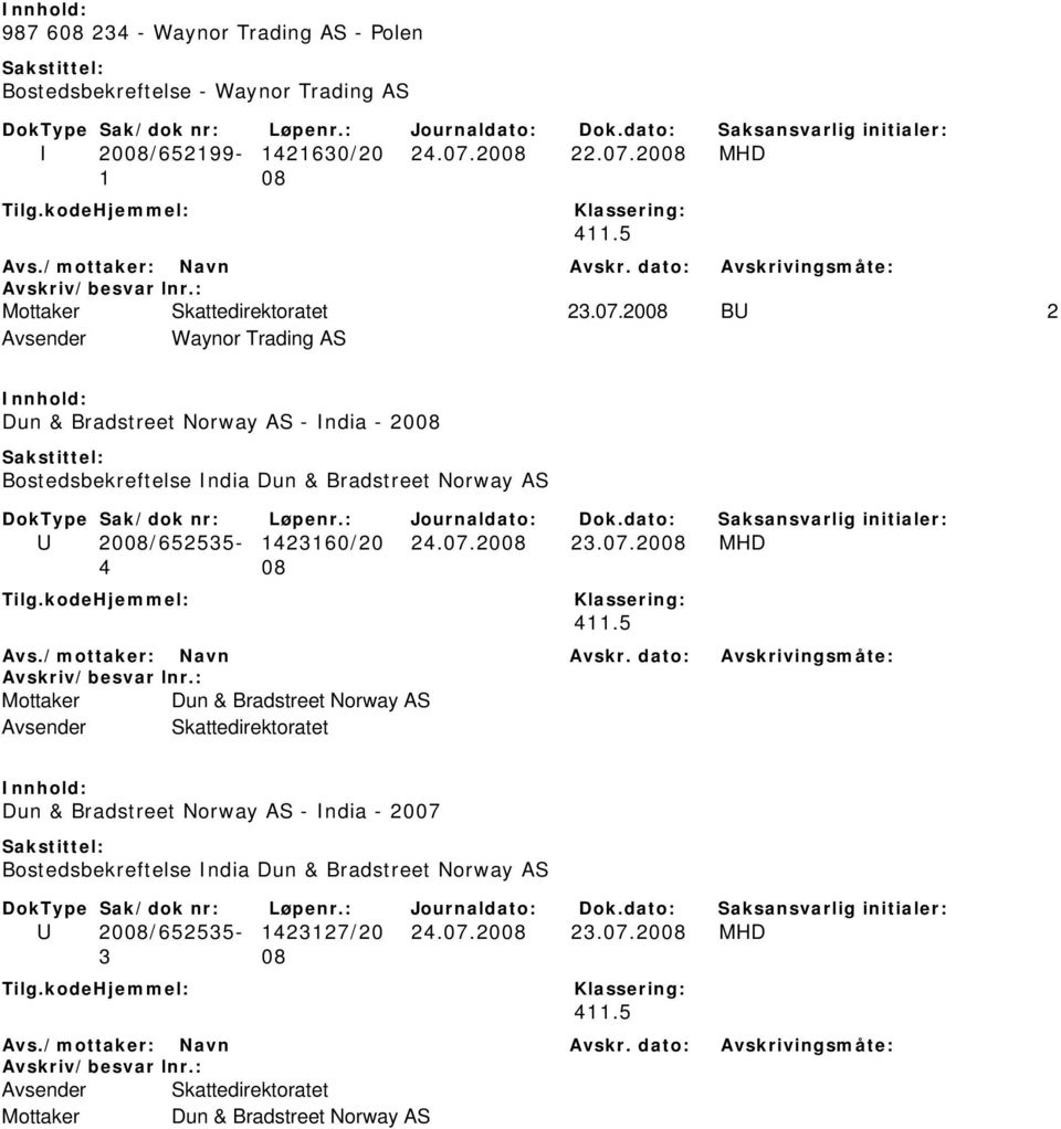 2008 MHD Skattedirektoratet 23.07.